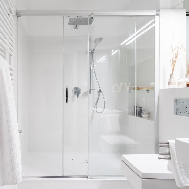 Contemporary Shower with Chrome Accents