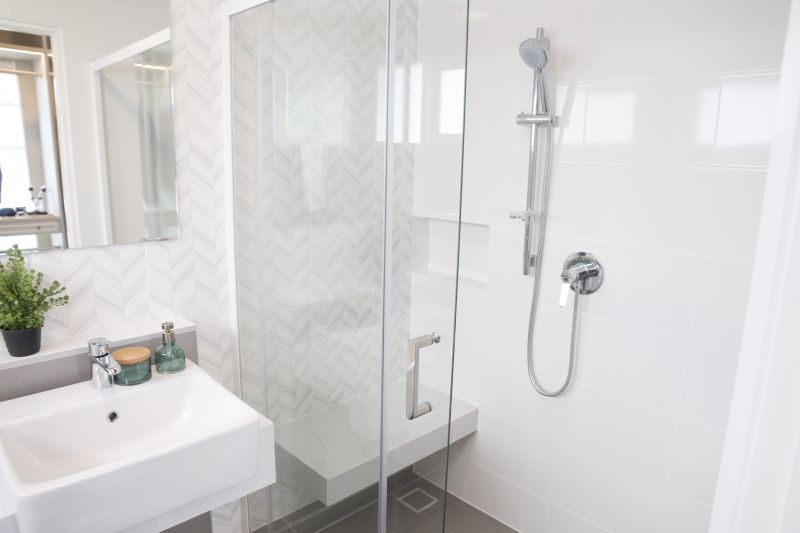 Modern Shower with Chrome Fixtures